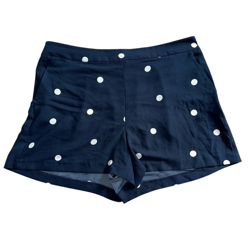 Loft Navy Blue Polka Dot Pull On Shorts